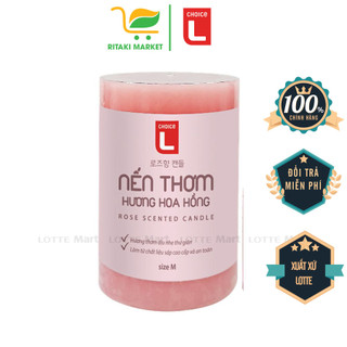Nến sáp trụ tròn rose bouquet hương hoa hồng size m
