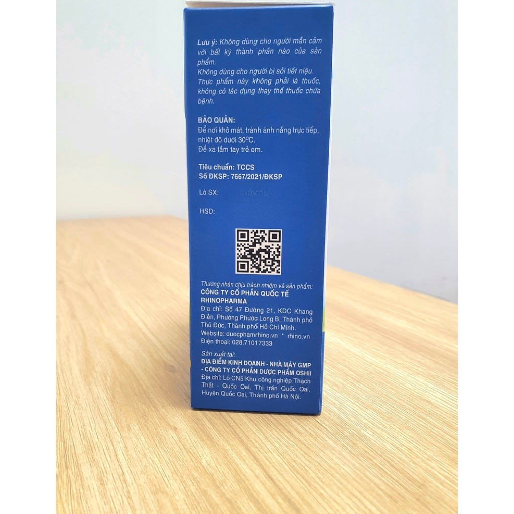 Thạch Canxi Rhino, giúp tăng chiều cao, giảm loãng xương với Vitamin D3 vị sữa thơm ngon - Hộp 20 gói 15g