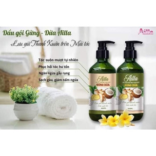 Cặp dầu gội + dầu xả gừng dừa ailla