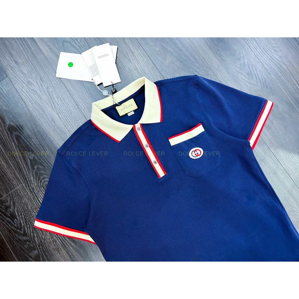 Áo polo GUCCI hoạ tiết classic hàng SC chất vải dày dặn chữ in đẹp hàng Nhập khẩu Full box