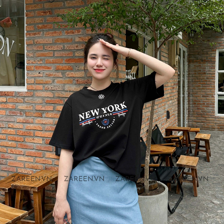ZAREEN | ÁO THUN BASIC NEWYORK ZAREEN THU150 ĐEN