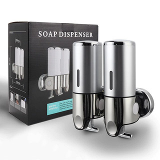 Hộp đựng sữa tắm dầu gội nước rửa tay Kosko màu trắng bạc, kệ vít, hộp đựng xà phòng tắm, bình đựng sữa tắm treo tường
