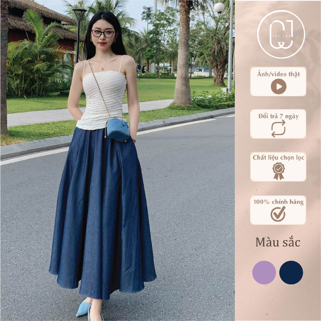 Chân váy xòe dáng dài Cây Leo Design phong cách năng động trẻ trung Min6335 Min6336