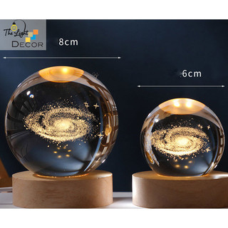 QUÀ TẶNG QUẢ CẦU PHA LÊ ĐÈN LED 3D DÃI NGÂN HÀ