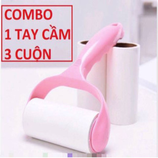 Combo 2 CUỘN LÕI + Cây Lăn Bụi Làm Sạch Quần Áo, Ga Giường, Sofa, Lông Chó Mèo