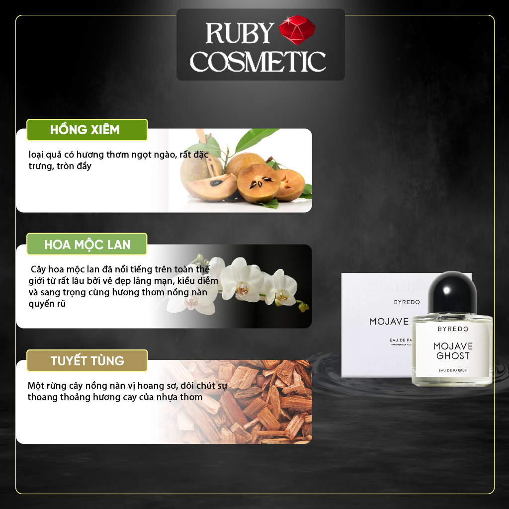 Nước hoa nữ Byredo Mojave Ghost mùi hương thơm ngát 4 mùa Rubycosmetic