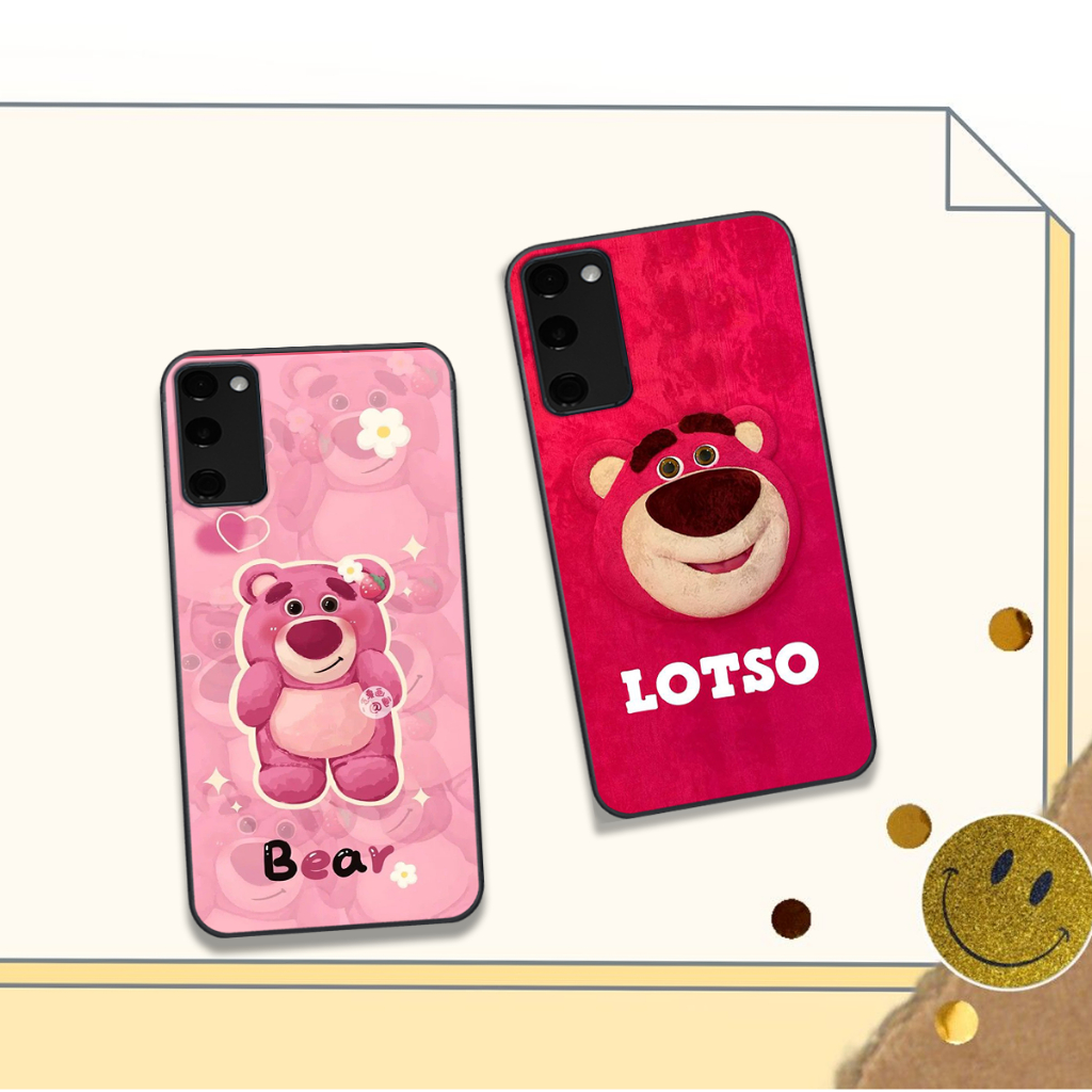 Ốp Samsung S20 / S20 Plus / S20 Fe / S20 Ultra in hình gấu dâu bae lotso hồng cute dễ thương đẹp hot trend