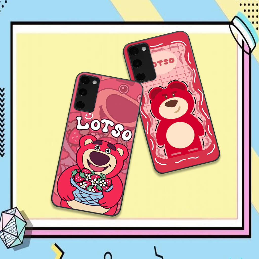 Ốp Samsung S20 / S20 Plus / S20 Fe / S20 Ultra in hình gấu dâu bae lotso hồng cute dễ thương đẹp hot trend