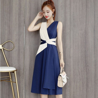 Đầm Xòe Cổ V Đấp Chéo Thối Tà 2 Màu Điệu Đà Cực Xinh BY1136