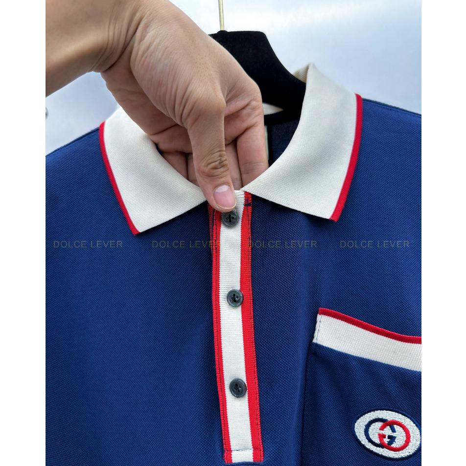 Áo polo GUCCI hoạ tiết classic hàng SC chất vải dày dặn chữ in đẹp hàng Nhập khẩu Full box