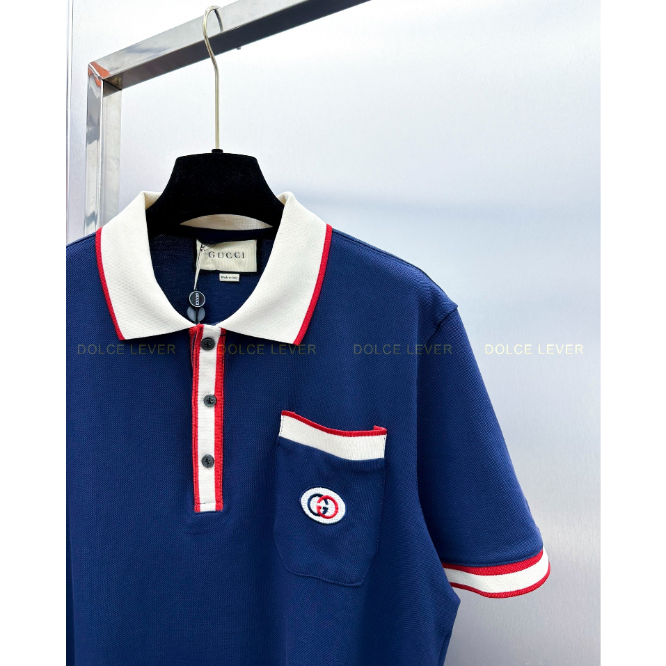 Áo polo GUCCI hoạ tiết classic hàng SC chất vải dày dặn chữ in đẹp hàng Nhập khẩu Full box