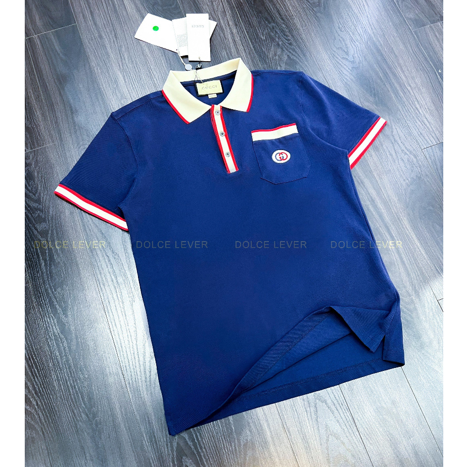 Áo polo GUCCI hoạ tiết classic hàng SC chất vải dày dặn chữ in đẹp hàng Nhập khẩu Full box