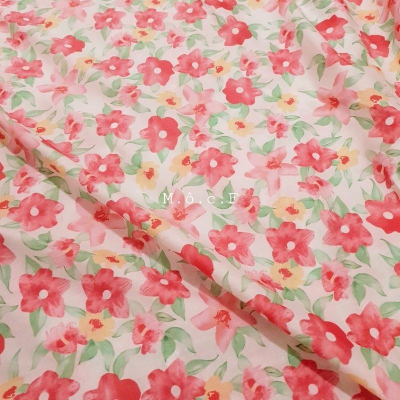 Vải thô cotton hoa