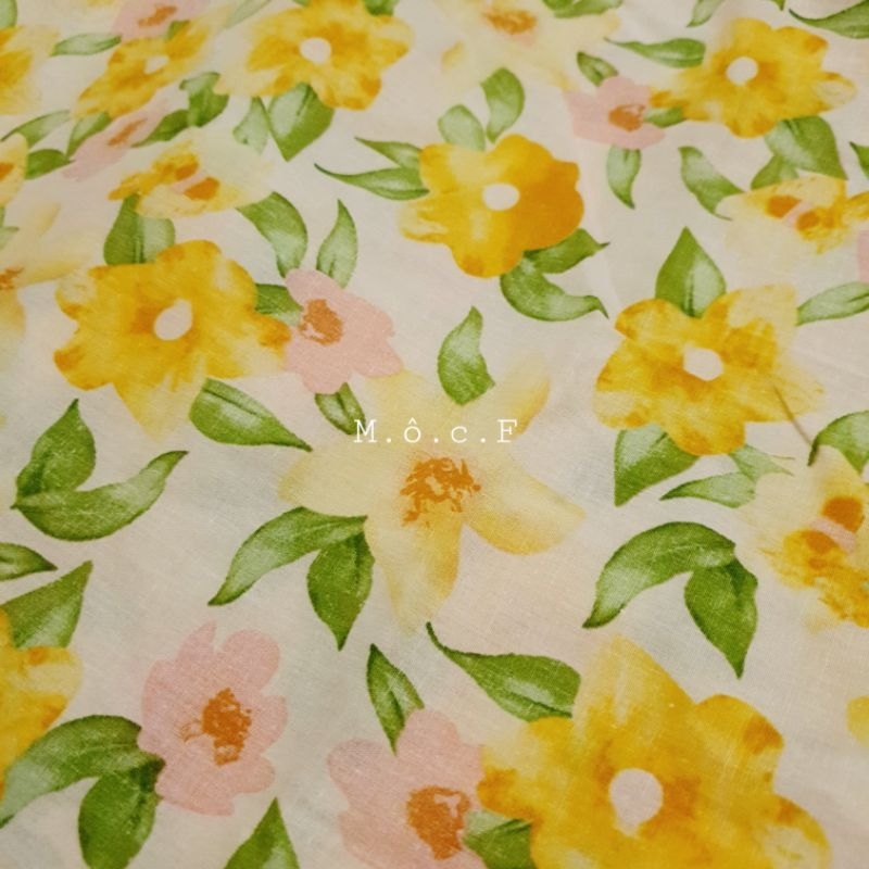 Vải thô cotton hoa