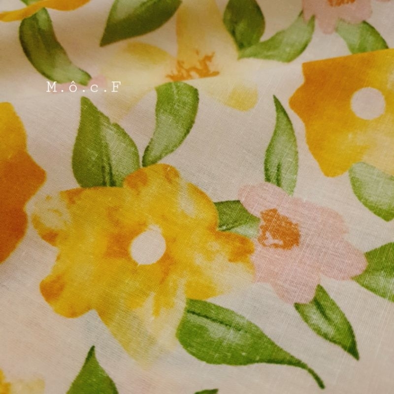 Vải thô cotton hoa