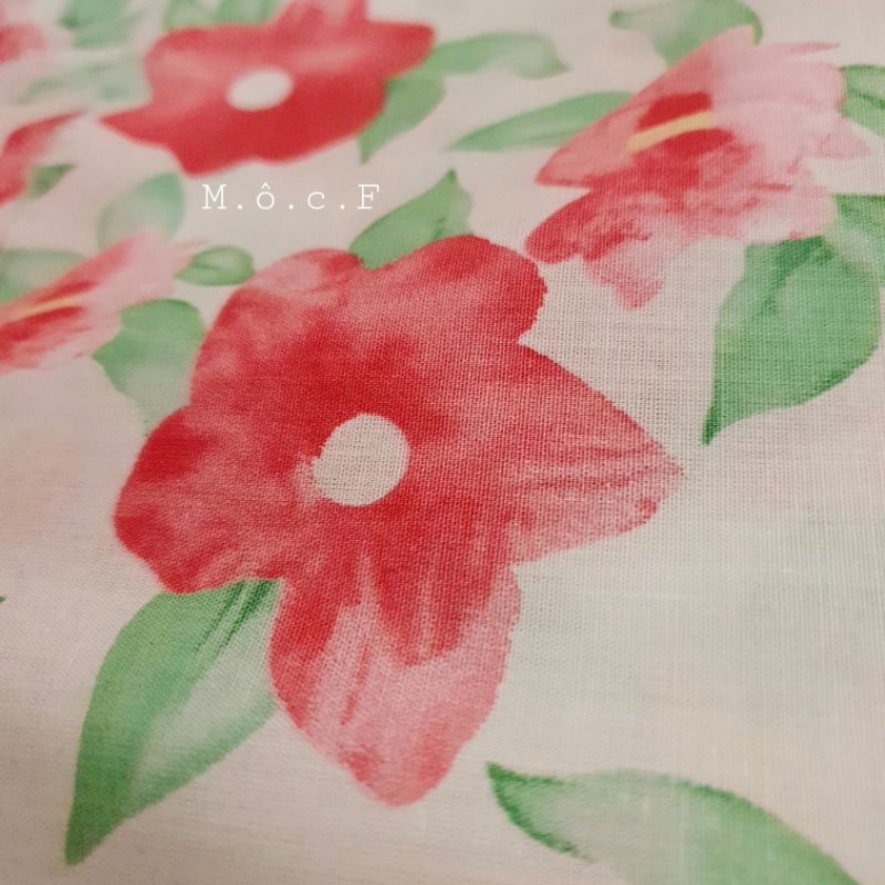 Vải thô cotton hoa