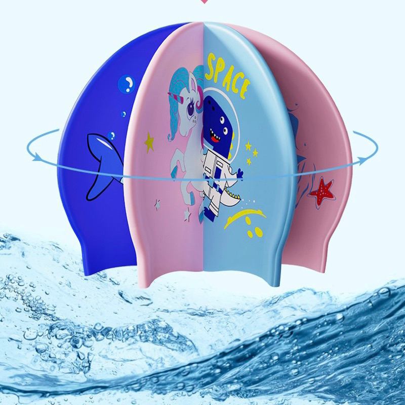 Nón bơi silicon chống thấm nước cho bé, mũ bơi trẻ em chuyên dụng.