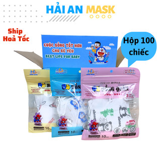 Khẩu trang cho bé 5d Hải An Mask từ 0 đến 9 tuổi đủ 3 size