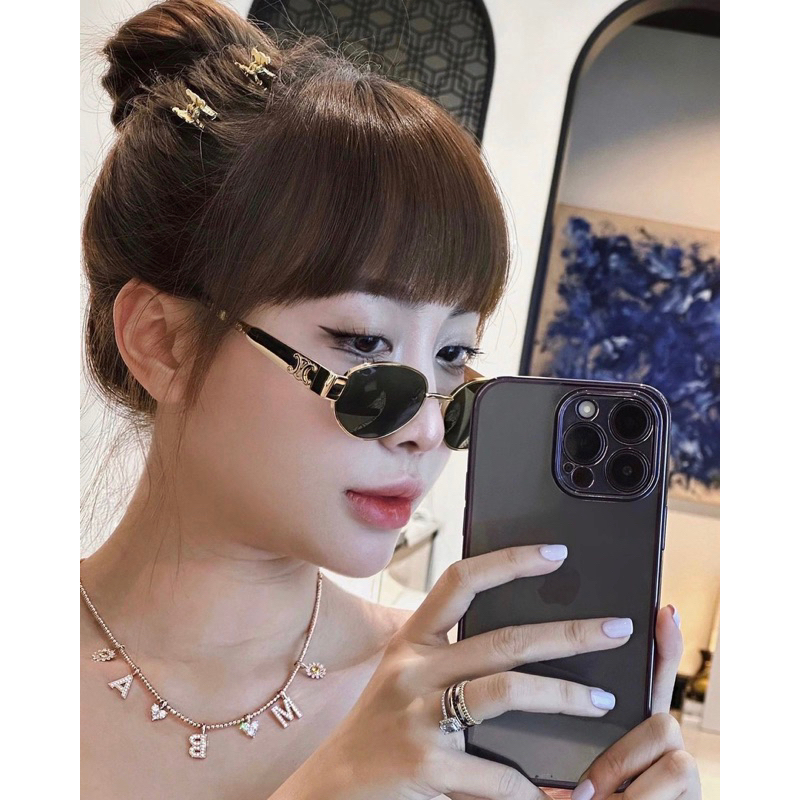 Kính râm kim loại oval Lisa ,kính mát Lisa tròng Uv400