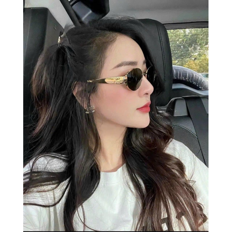 Kính râm kim loại oval Lisa ,kính mát Lisa tròng Uv400