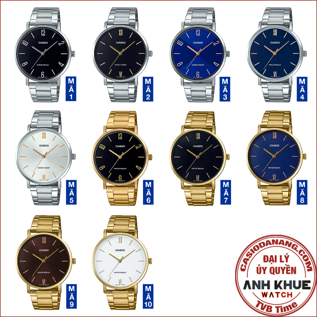 Đồng hồ nam dây kim loại Casio chính hãng Anh Khuê MTP-VT01 Series