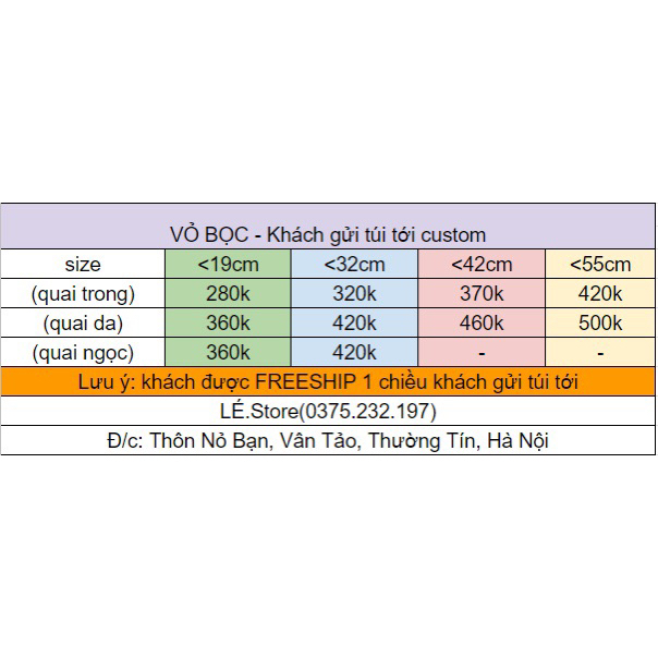 Bộ kit tự custom/khách gửi túi giấy tới custom