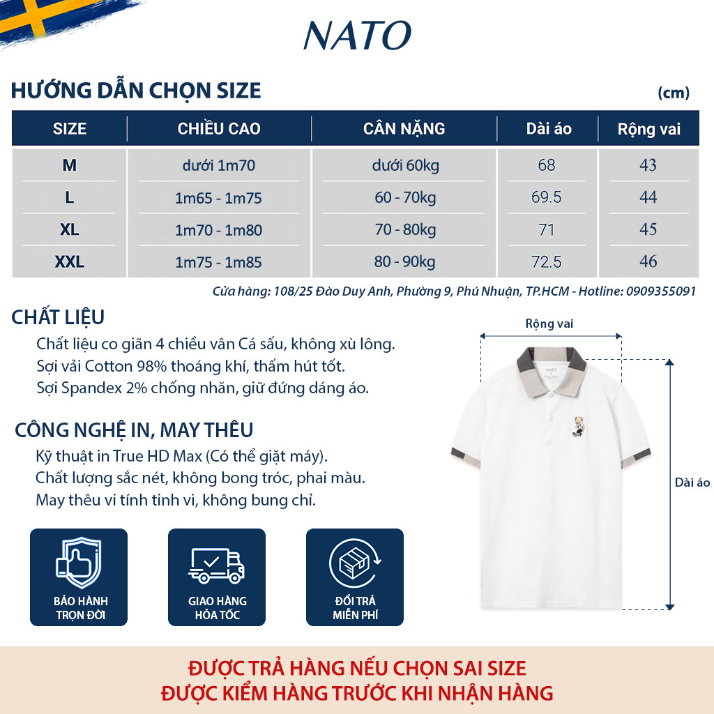 Áo Thun Polo Nam Bear Vải Cotton Cá Sấu Cao Cấp Basic Đẹp Tay Ngắn Có Cổ Màu Trắng Đen Đỏ Xanh Navy Trơn Họa Tiết NATO