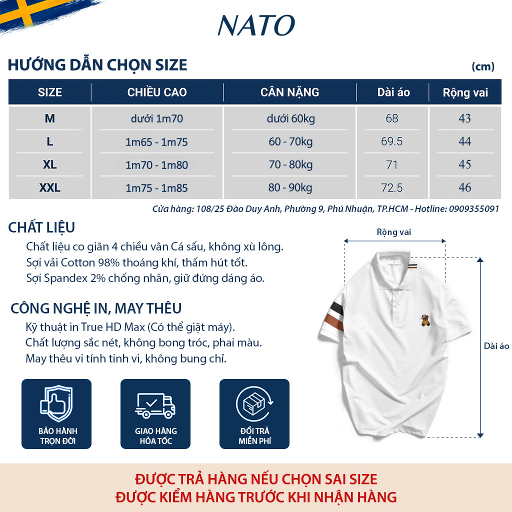 Áo Thun Polo Nam Tedi Vải Cotton Cá Sấu Cao Cấp Basic Đẹp Tay Ngắn Có Cổ Màu Trắng Đen Đỏ Xanh Navy Trơn Họa Tiết NATO