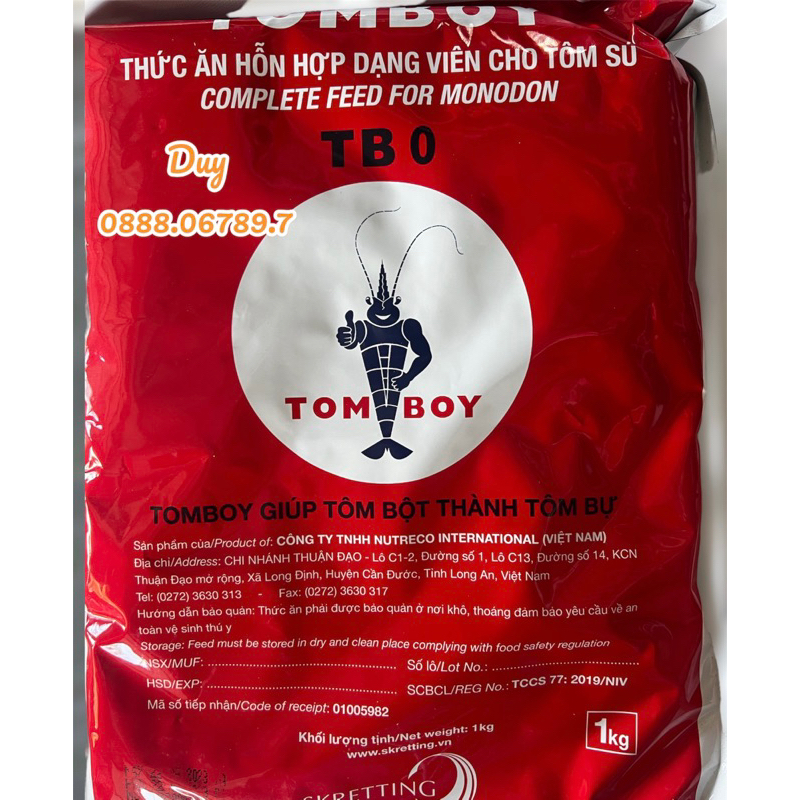 Thức Ăn Tomboy Số 0 Cho Tôm Sú, Thẻ Đều Được. TOMBOY Giúp Tôm Bột Thành Tôm Bự