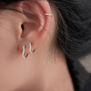 Khuyên tai bông tai dạng khoen tròn đá ziczac 3 size (có bán lẻ 1 chiếc) I 2 GIRLS ACCESSORIES I