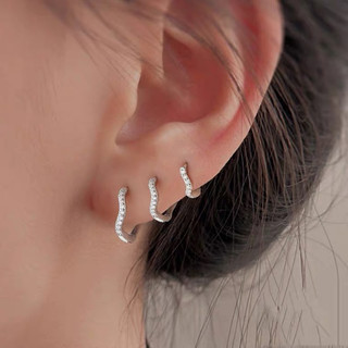Khuyên tai bông tai dạng khoen tròn đá ziczac 3 size (có bán lẻ 1 chiếc) I 2 GIRLS ACCESSORIES I