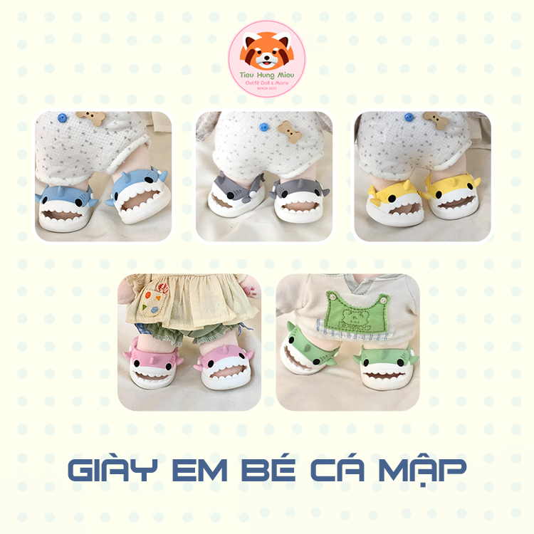 Giày Cá Mập Đủ Màu Baby Shark Cho Bé Doll 20cm