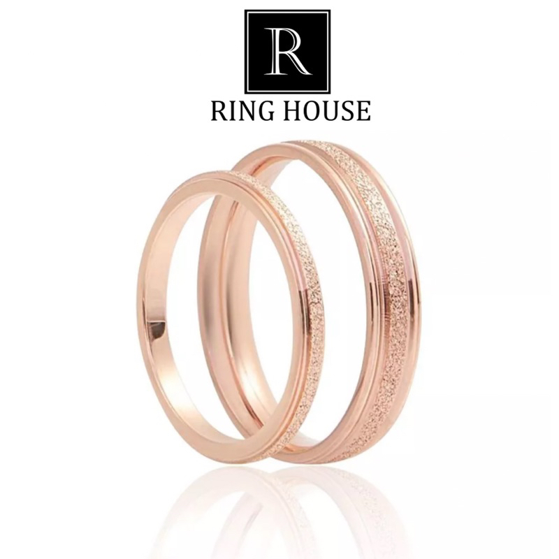 (Titan) R25 26 Nhẫn cặp đôi nam nữ unisex titan không đen gỉ Ring House