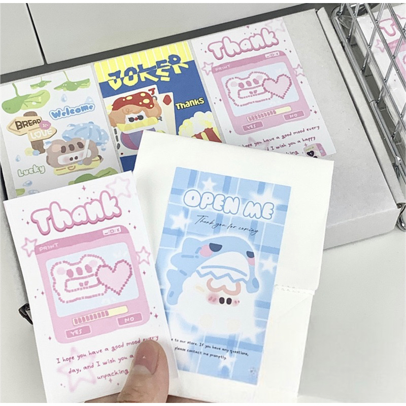 Sticker niêm phong hoạ tiết đáng yêu, sticker dán thank you