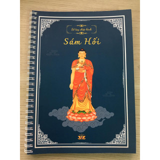 Sổ chép kinh sám hối in chữ mờ gáy lò xo