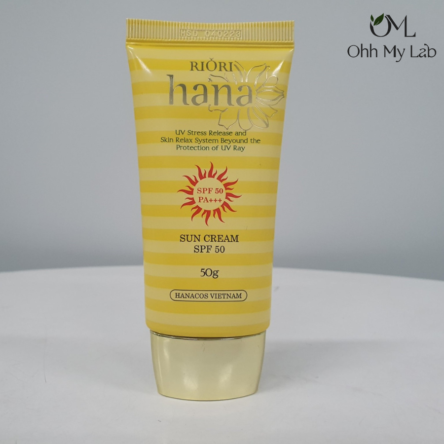 Kem Chống Nắng Nâng Tone Sun Cream RIORI HANA SPF 50 Chống Tia UV Dành Cho Mọi Loại Da 50g