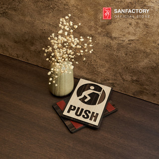Bảng gỗ Pull Push chất liệu gỗ dán cửa bằng keo 2 mặt