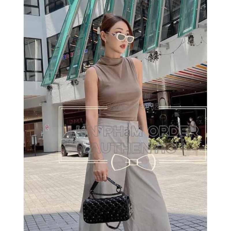Áo ba lỗ lệch Zara màu nâu