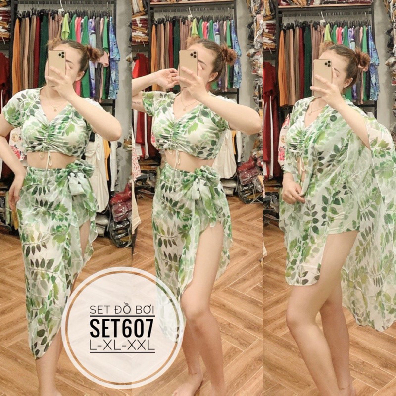 Set bơi hoa lá xanh bigsize_saigon(50-90kg)