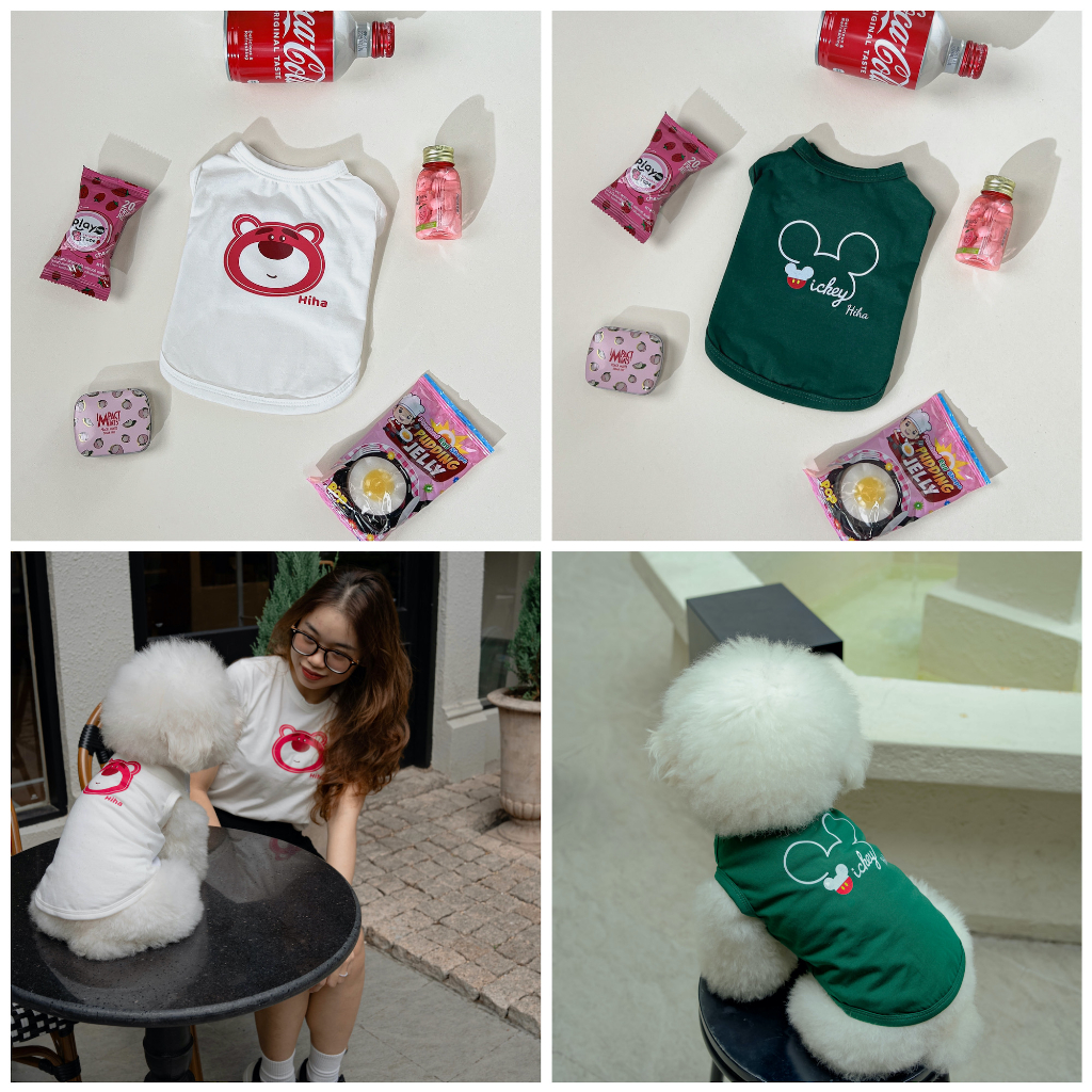 Áo Thun Thú Cưng Vải Cotton Ba Lỗ Mát Mùa Hè Mùa Xuân Quần Áo Thú Cưng Thiết Kế Hiha Pets