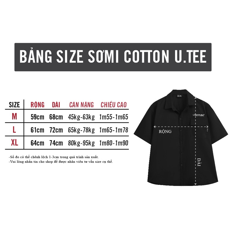 Áo Sơ Mi Tay Ngắn TÚI HỘP Thêu U.TEE STUDIO Unisex Form Rộng Chất Liệu 100% Cotton