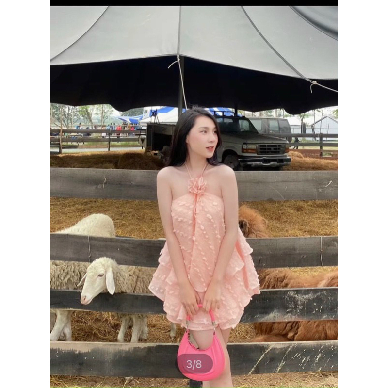 Sét Đồ Bộ Cổ Yếm Bèo Tầng Xoè mix quần đùi dễ thương chất vải XÔ BÔNG y mẫu