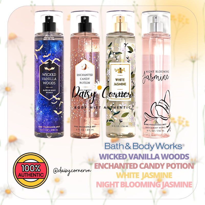 Night Jasmine - White Jasmine - Enchanted Candy Potion - Wicked Vanilla Woods - Xịt thơm toàn thân Body Mist