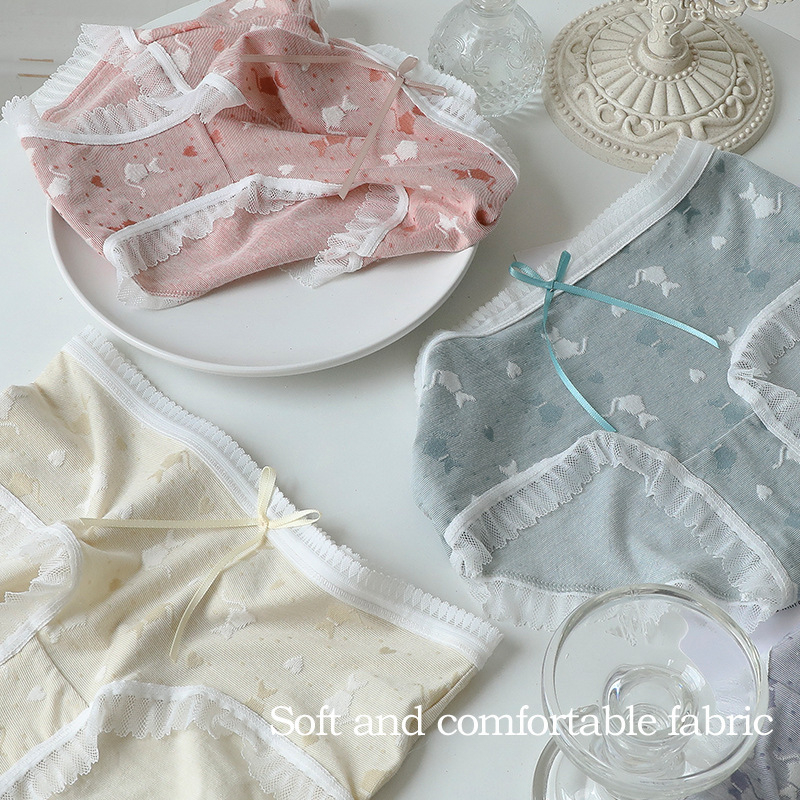 Quần chíp nữ-Quần lót nữ cotton họa tiết xinh đẹp chất liệu mềm mịn Ptstore FLQ162