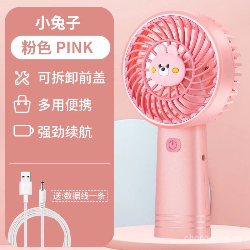 Quạt Mini Cầm Tay Hoạt Hình Dễ Thương, Quạt Để Bàn Siêu Nhỏ Gọn