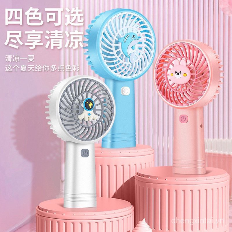 Quạt Mini Cầm Tay Hoạt Hình Dễ Thương, Quạt Để Bàn Siêu Nhỏ Gọn