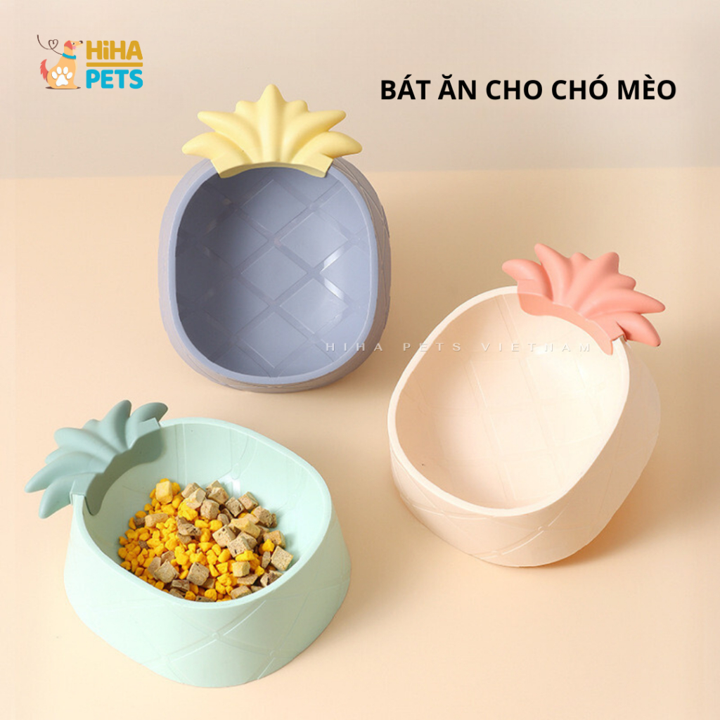 Bát Ăn Uống Nhựa Cao Cấp Cho Chó Mèo, Hình Dáng Trái Cây Đáng Yêu Đủ Màu Hiha Pets