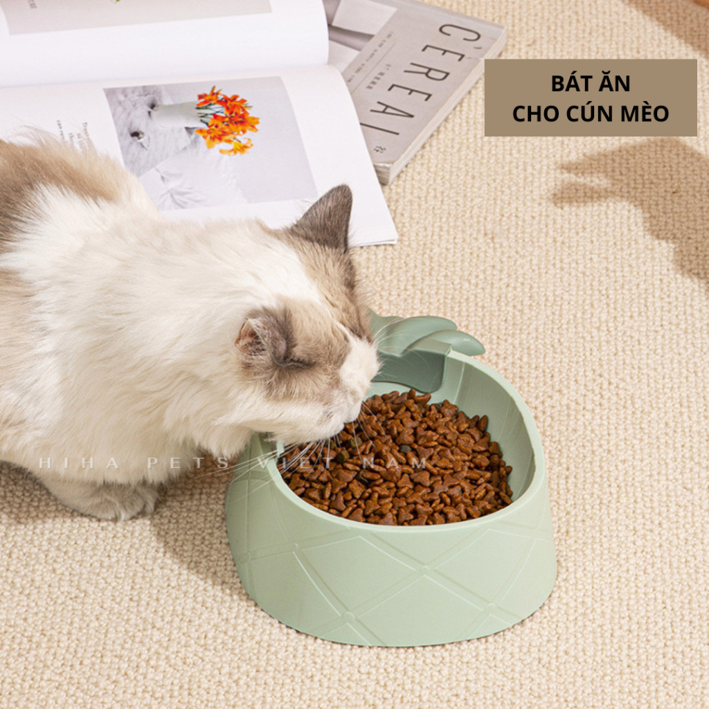 Bát Ăn Uống Nhựa Cao Cấp Cho Chó Mèo, Hình Dáng Trái Cây Đáng Yêu Đủ Màu Hiha Pets