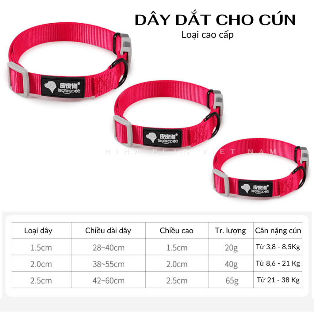 Vòng Cổ Dắt Cún Đi Dạo Dây Dắt Đi Dạo Tùy Chỉnh Cho Cún Lớn Nhỏ Loại Cao Cấp.