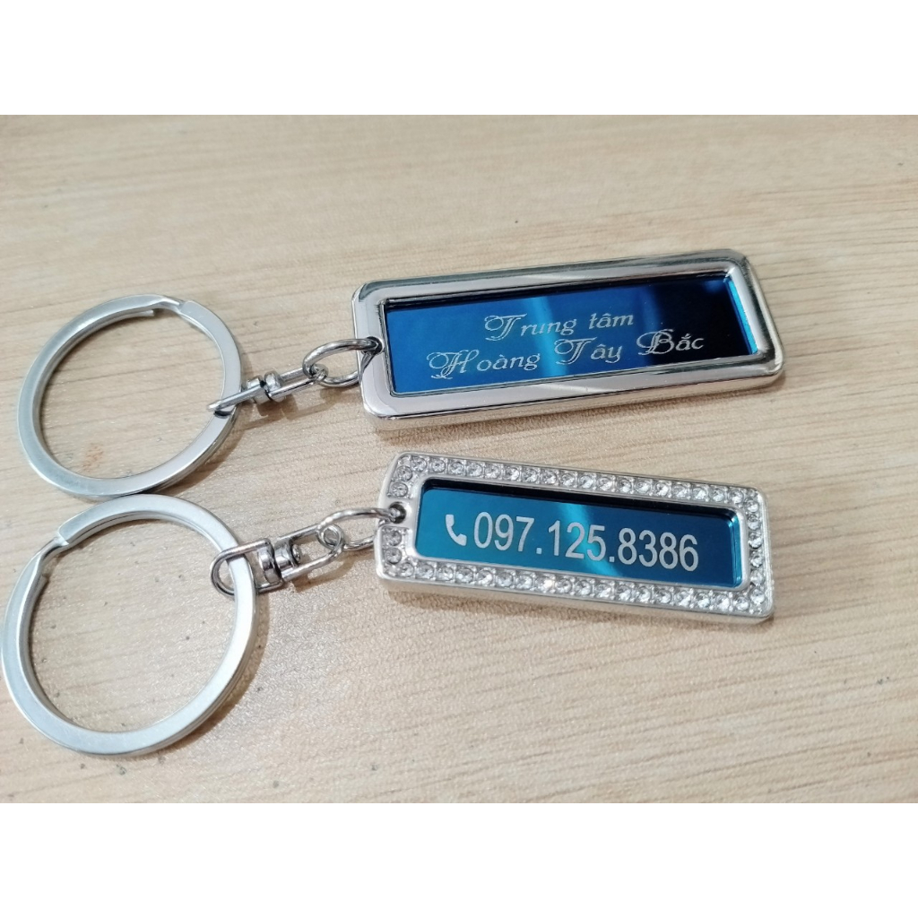 Móc Khóa Khắc Tên, Số Điện Thoại, Thương Hiệu Công Ty kích thước 2*5cm